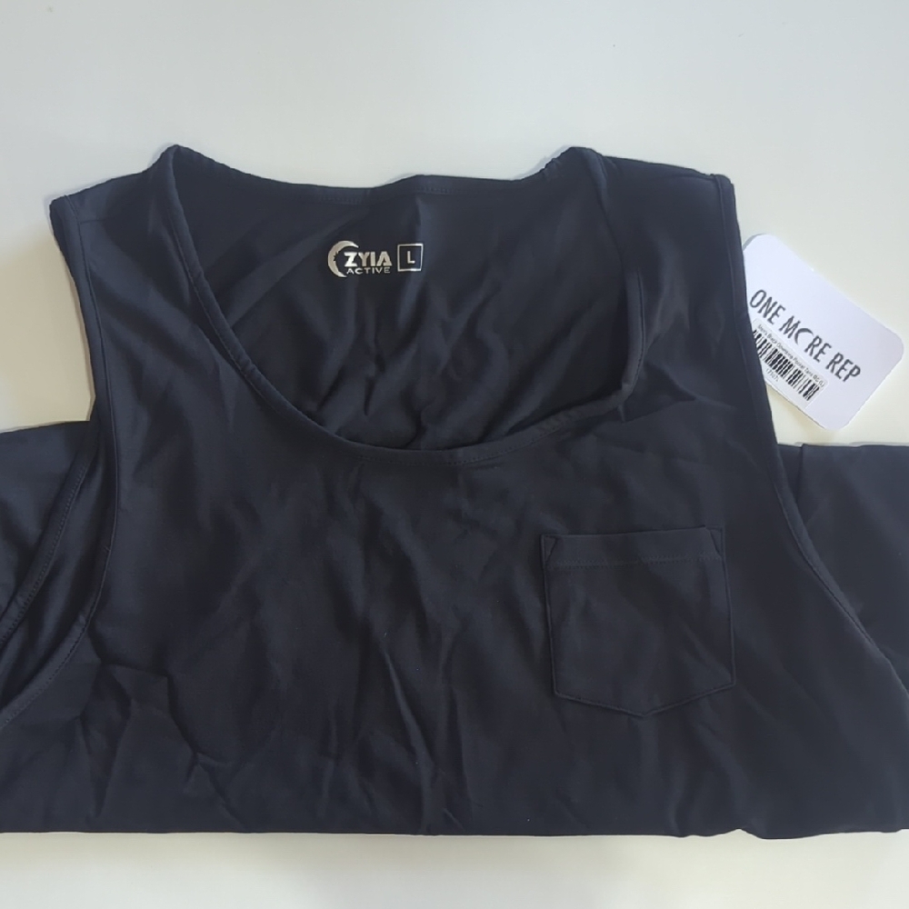 ZYIA Nwt Men's Black Downtime Pocket Tank RC Size Large
